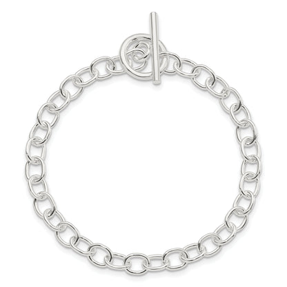 7.5 Inch Sterling Silver Polished Fancy Link Toggle Bracelet