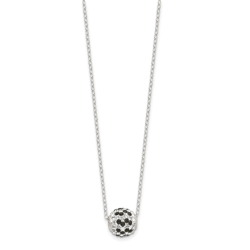 Sterling Silver Rhodium-Plated Black And White Stellux Crystal Necklace