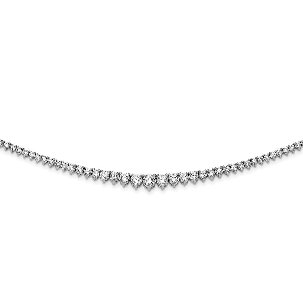 Sterling Silver Shimmer Rhodium-Plated 17 Inch 157 Stone Graduated Cz Necklace