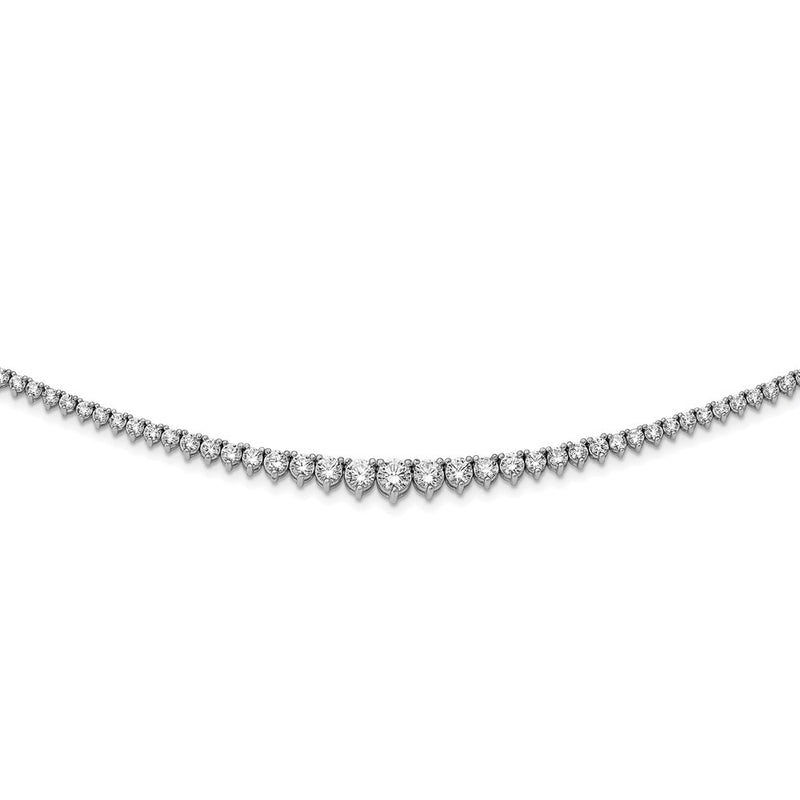 Sterling Silver Shimmer Rhodium-Plated 17 Inch 157 Stone Graduated Cz Necklace