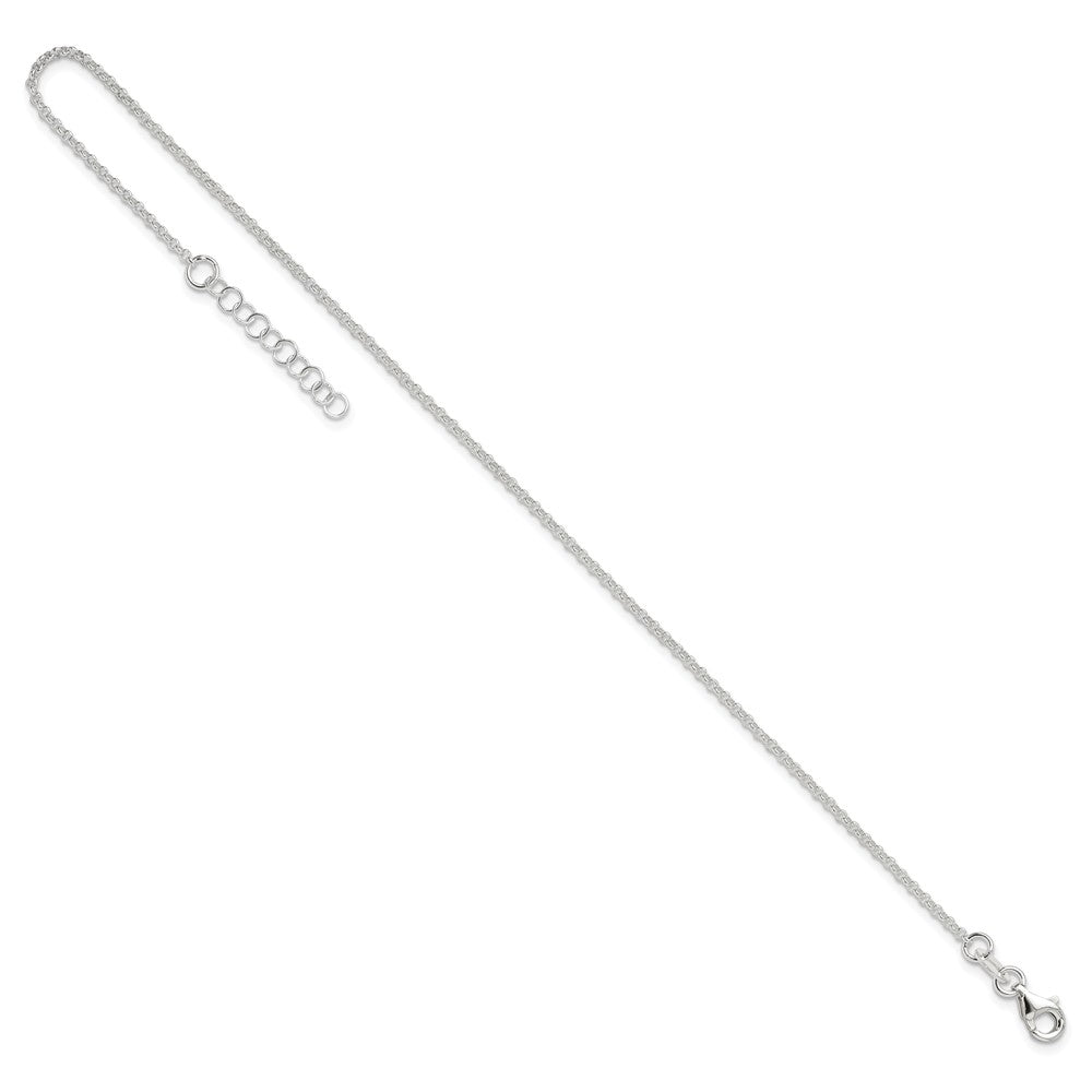 9 Inch Sterling Silver Polished Rolo Chain With 1In Ext. Anklet