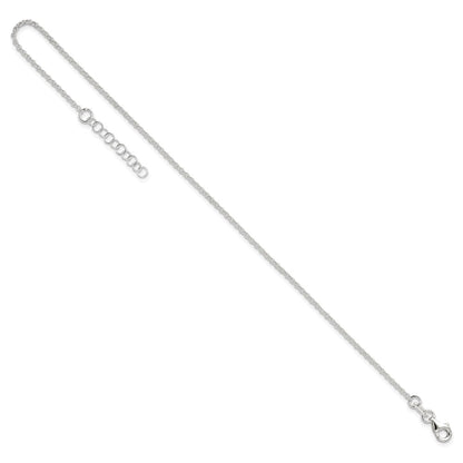 9 Inch Sterling Silver Polished Rolo Chain With 1In Ext. Anklet