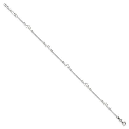 Sterling Silver Polished Dolphin 9In Plus1In Ext. Anklet