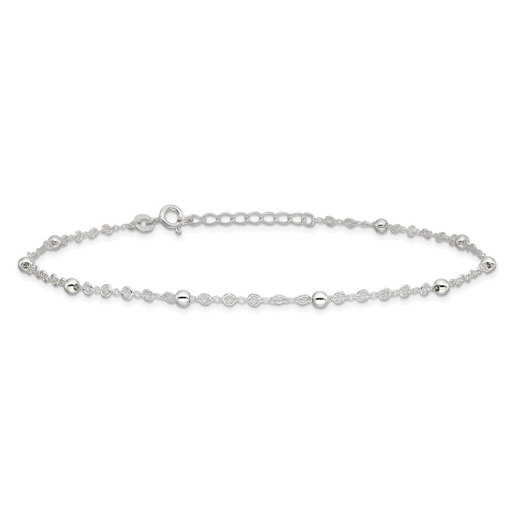 Sterling Silver 10In Plus 1In Ext. Anklet