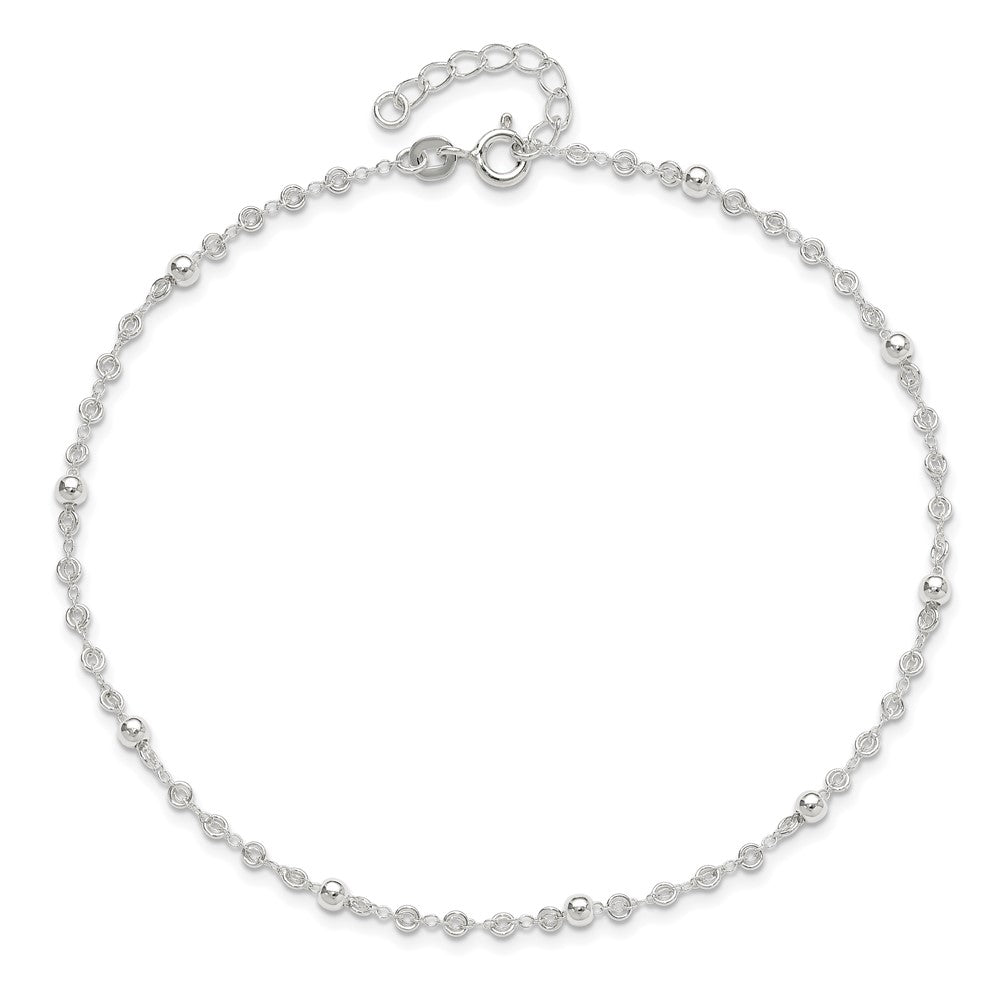 Sterling Silver 10In Plus 1In Ext. Anklet