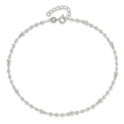 Sterling Silver 10In Plus 1In Ext. Anklet
