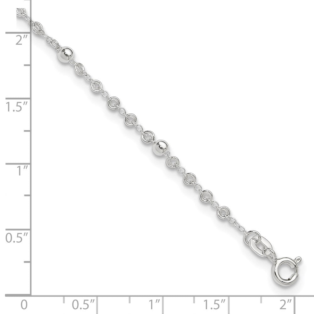 Sterling Silver 10In Plus 1In Ext. Anklet