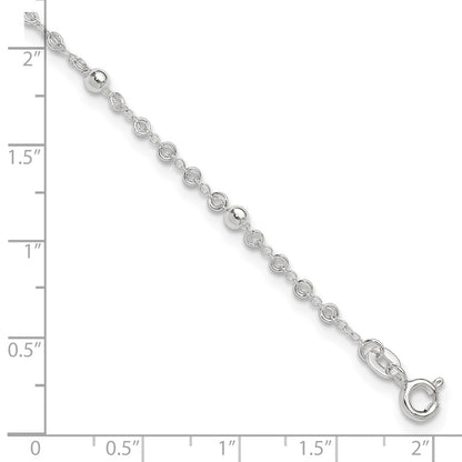 Sterling Silver 10In Plus 1In Ext. Anklet