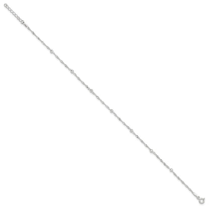 Sterling Silver 10In Plus 1In Ext. Anklet