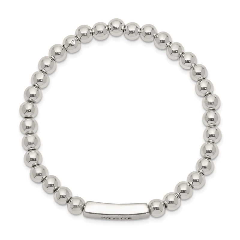 Sterling Silver Enameled Mom Stretch Bracelet