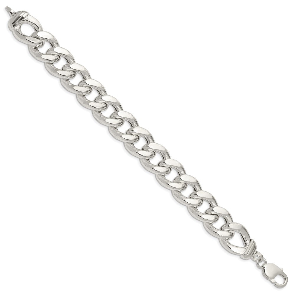 Sterling Silver Hollow Polished Curb Chain Anklet