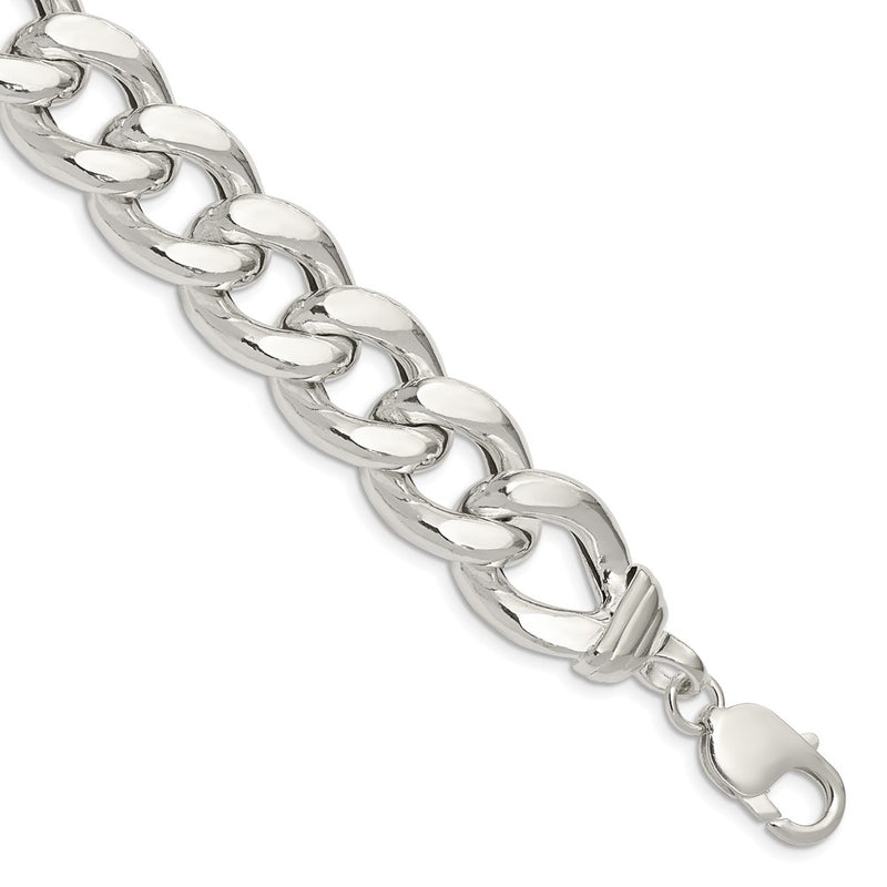 Sterling Silver Hollow Polished Curb Chain Anklet