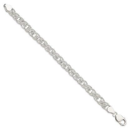 7.5 Inch Sterling Silver Polished And Textured Fancy Bracelet