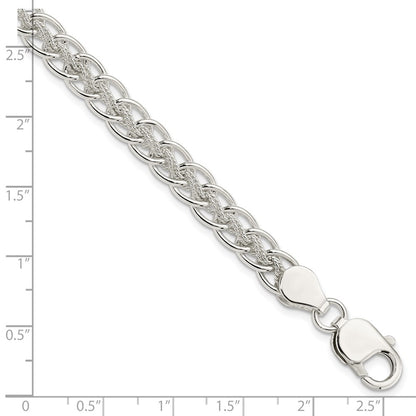 7.5 Inch Sterling Silver Polished And Textured Fancy Bracelet
