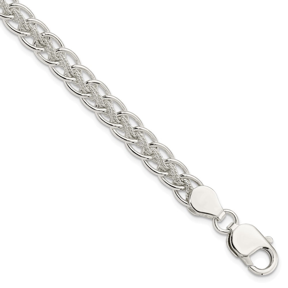 7.5 Inch Sterling Silver Polished And Textured Fancy Bracelet