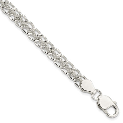 7.5 Inch Sterling Silver Polished And Textured Fancy Bracelet