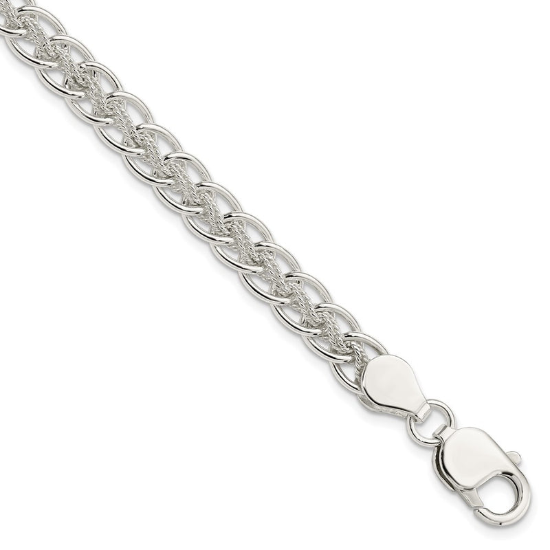 7.5 Inch Sterling Silver Polished And Textured Fancy Bracelet