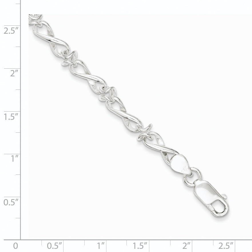 7.5 Inch Sterling Silver Polished Fancy Link Bracelet