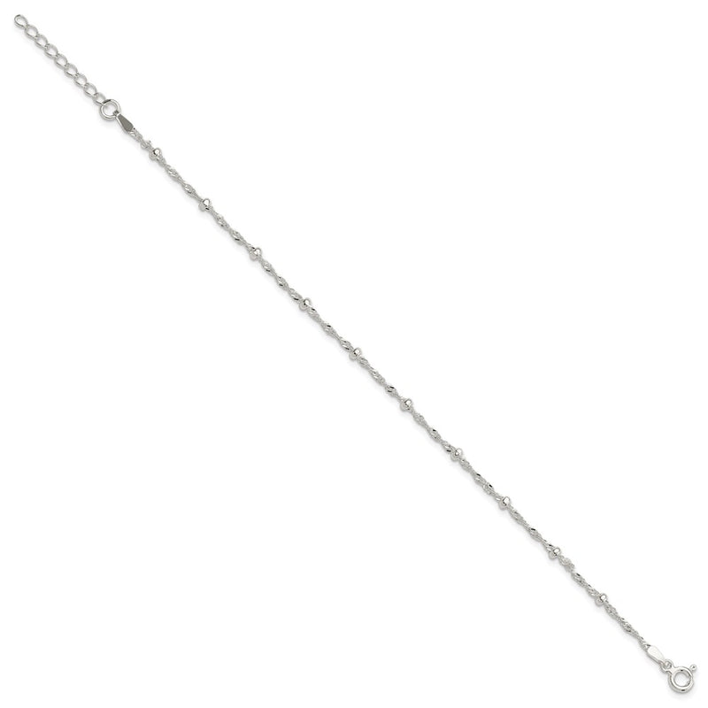 7 Inch Sterling Silver With 1In Ext Fancy Bracelet