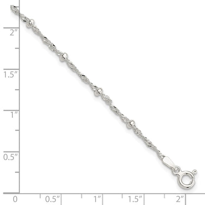 7 Inch Sterling Silver With 1In Ext Fancy Bracelet