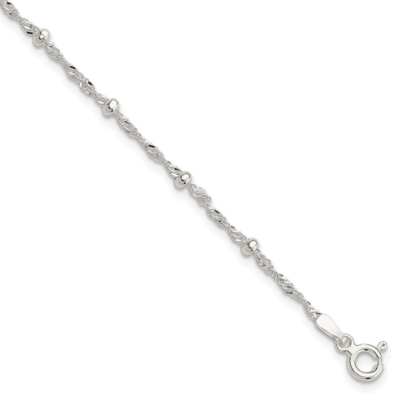 7 Inch Sterling Silver With 1In Ext Fancy Bracelet