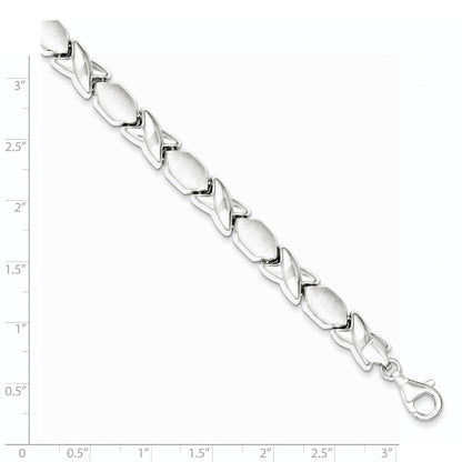 8 Inch Sterling Silver Polished And Satin X O Bracelet