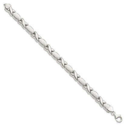 8 Inch Sterling Silver Polished And Satin X O Bracelet