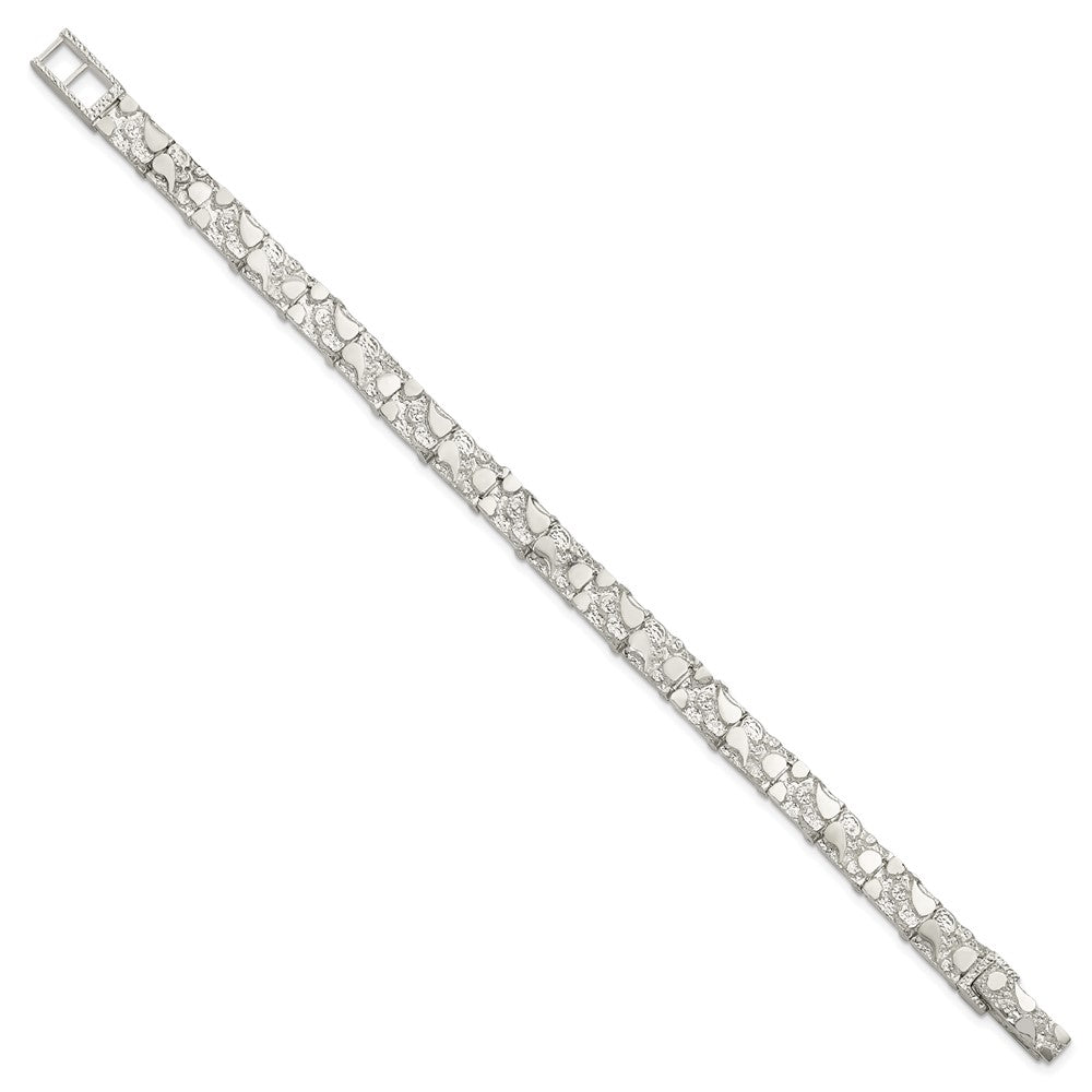 8 Inch Sterling Silver 7mm Nugget Bracelet