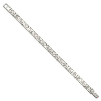 8 Inch Sterling Silver 7mm Nugget Bracelet