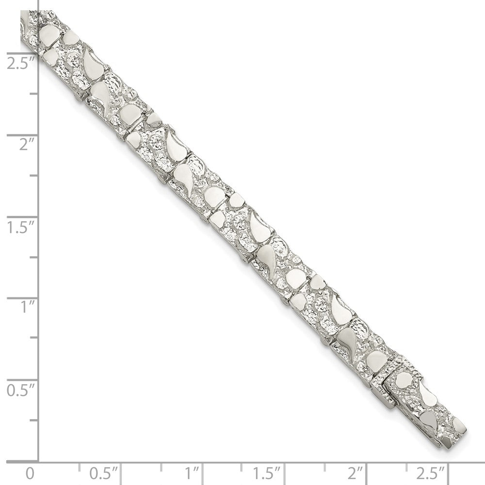 8 Inch Sterling Silver 7mm Nugget Bracelet