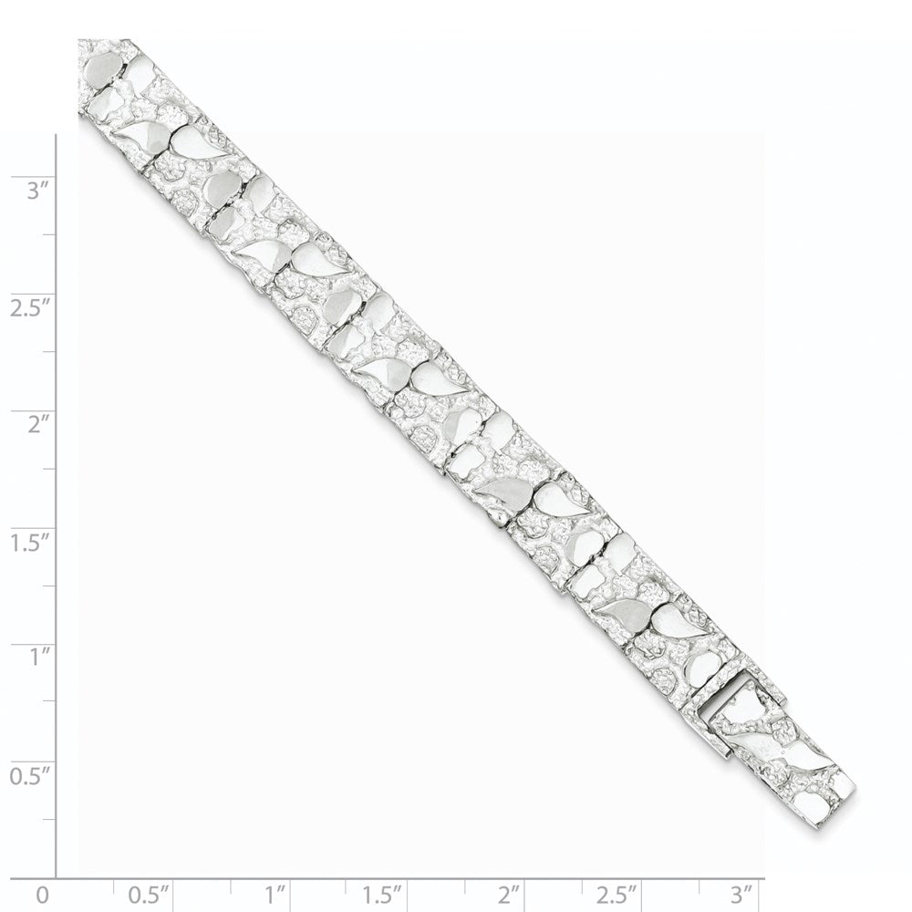 7 Inch Sterling Silver 9mm Nugget Bracelet