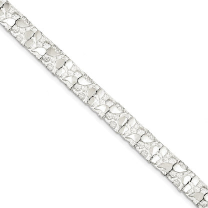 7 Inch Sterling Silver 9mm Nugget Bracelet