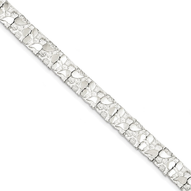 7 Inch Sterling Silver 9mm Nugget Bracelet