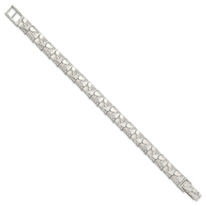 8 Inch Sterling Silver 9mm Nugget Bracelet