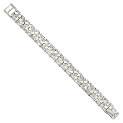 8.5 Inch Sterling Silver 15mm Nugget Bracelet