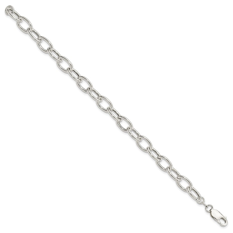 7.5 Inch Sterling Silver Open Link Cable 8.50mm Bracelet