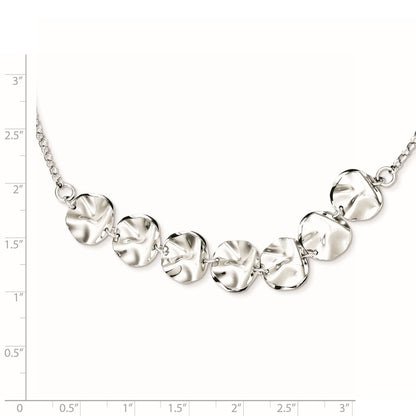 Sterling Silver Rhodium Plated Fancy W/ 2In Ext. Necklace