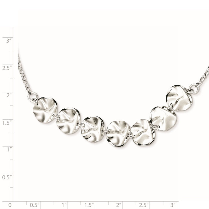 Sterling Silver Rhodium Plated Fancy W/ 2In Ext. Necklace