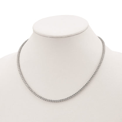 Sterling Silver Shimmer Rhodium-Plated 18 Inch 163 Stone Cz Riviera Necklace