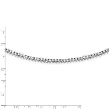 Sterling Silver Shimmer Rhodium-Plated 18 Inch 163 Stone Cz Riviera Necklace