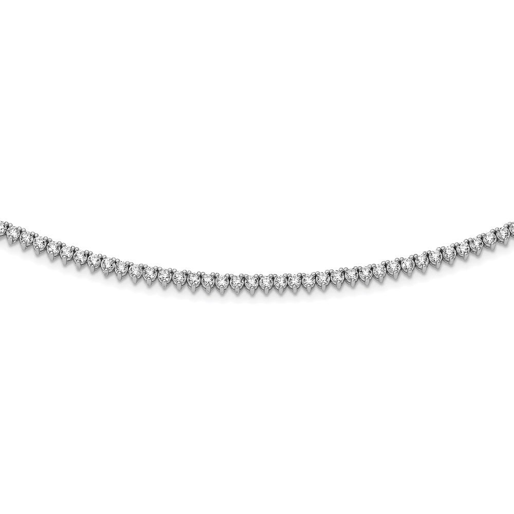 Sterling Silver Shimmer Rhodium-Plated 18 Inch 163 Stone Cz Riviera Necklace