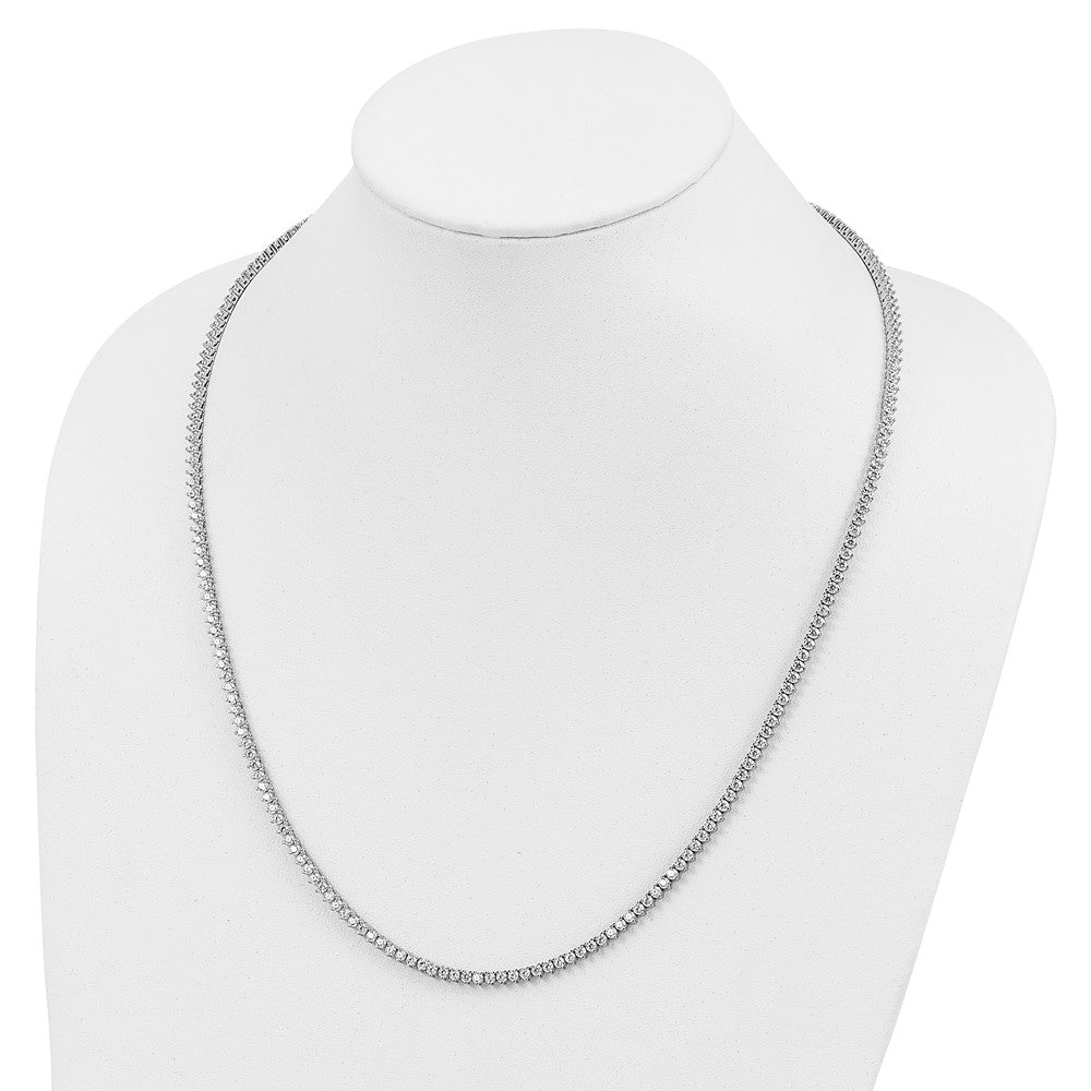 Sterling Silver Shimmer Rhodium-Plated 24 Inch 218 Stone Cz Riviera Necklace
