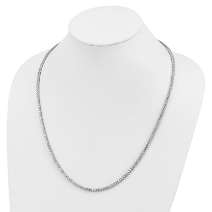 Sterling Silver Shimmer Rhodium-Plated 24 Inch 218 Stone Cz Riviera Necklace