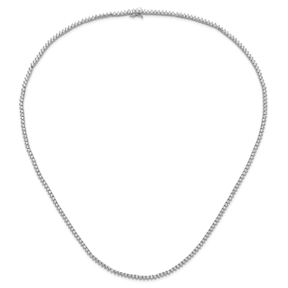 Sterling Silver Shimmer Rhodium-Plated 24 Inch 218 Stone Cz Riviera Necklace