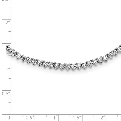 Sterling Silver Shimmer Rhodium-Plated 24 Inch 218 Stone Cz Riviera Necklace