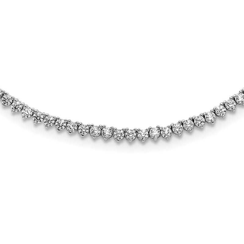 Sterling Silver Shimmer Rhodium-Plated 24 Inch 218 Stone Cz Riviera Necklace