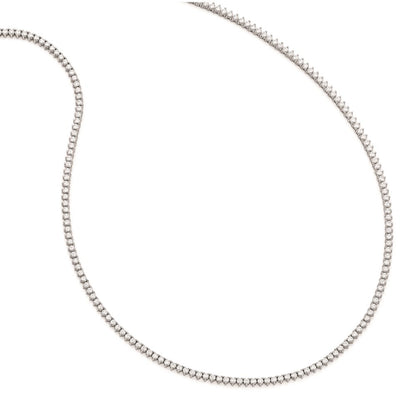 Sterling Silver Shimmer Rhodium-Plated 36 Inch 269 Stone Cz Riviera Necklace