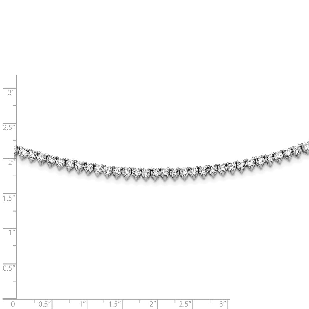 Sterling Silver Shimmer Rhodium-Plated 36 Inch 269 Stone Cz Riviera Necklace