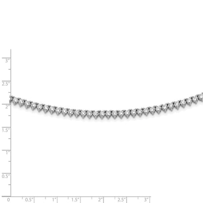 Sterling Silver Shimmer Rhodium-Plated 36 Inch 269 Stone Cz Riviera Necklace