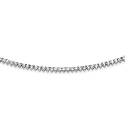Sterling Silver Shimmer Rhodium-Plated 36 Inch 269 Stone Cz Riviera Necklace